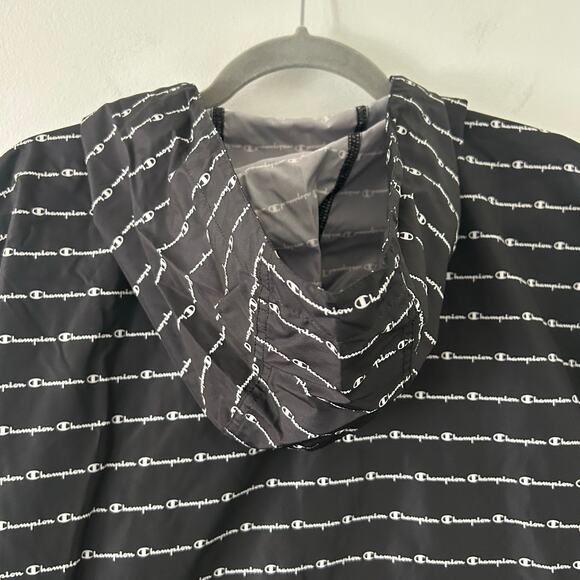 Champion Men's Packable Wind Breaker Quarter Zip Hooded Rain Jacket L Large - Picture 6 of 8